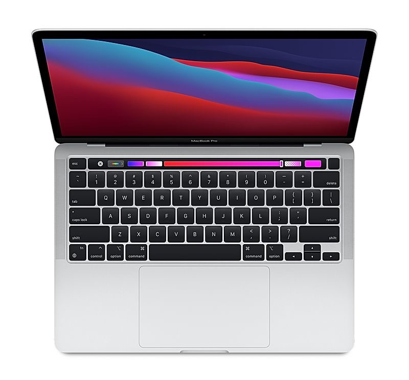 CPO - 13-inch MacBook Pro (2020)- Silver Apple M1 chip with 8‑core CPU, 8‑core GPU, and 16‑core Neural Engine, 8GB unified memory, 256GB SSD storage, 13-inch Retina display with True Tone, Backlit Magic Keyboard - US English, Touch Bar and Touch ID, Two Thunderbolt / USB 4 ports, Accessory Kit