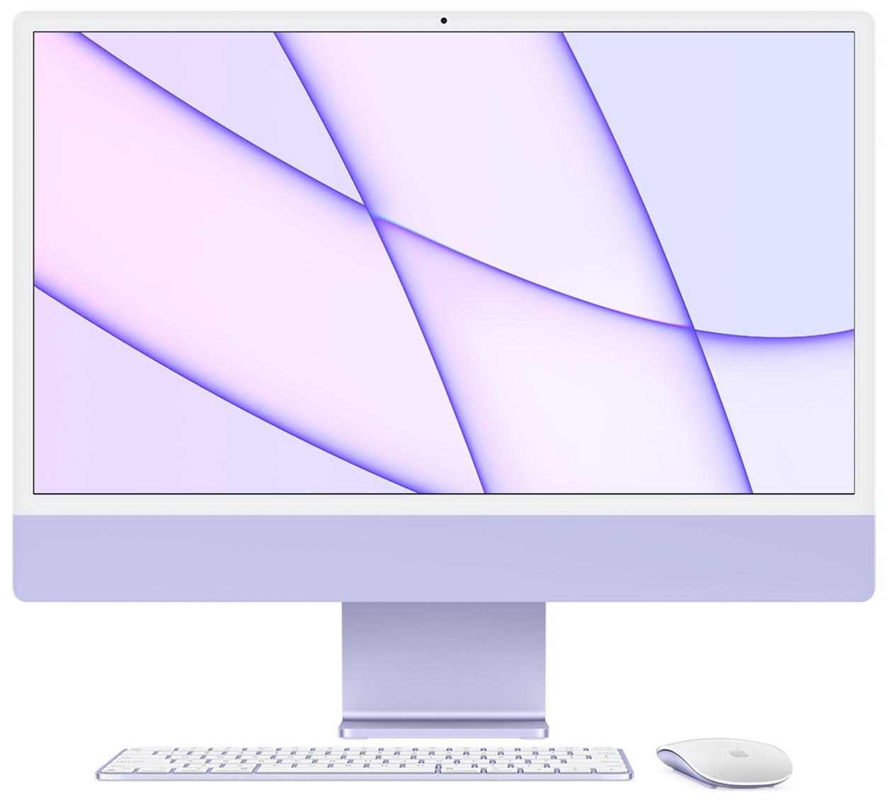 CPO - 24-inch Purple iMac (2021) with 4.5K Retina display, Apple M1 chip with 8-core CPU with 4 performance cores and 4 efficiency cores, 8-core GPU, and 16-core Neural Engine, 16GB unified memory, 512GB SSD storage, Two Thunderbolt / USB 4 ports, Two USB 3 ports, Gigabit Ethernet, Magic Trackpad, Magic Keyboard with Touch ID and Numeric Keypad - US English, Accessory Kit